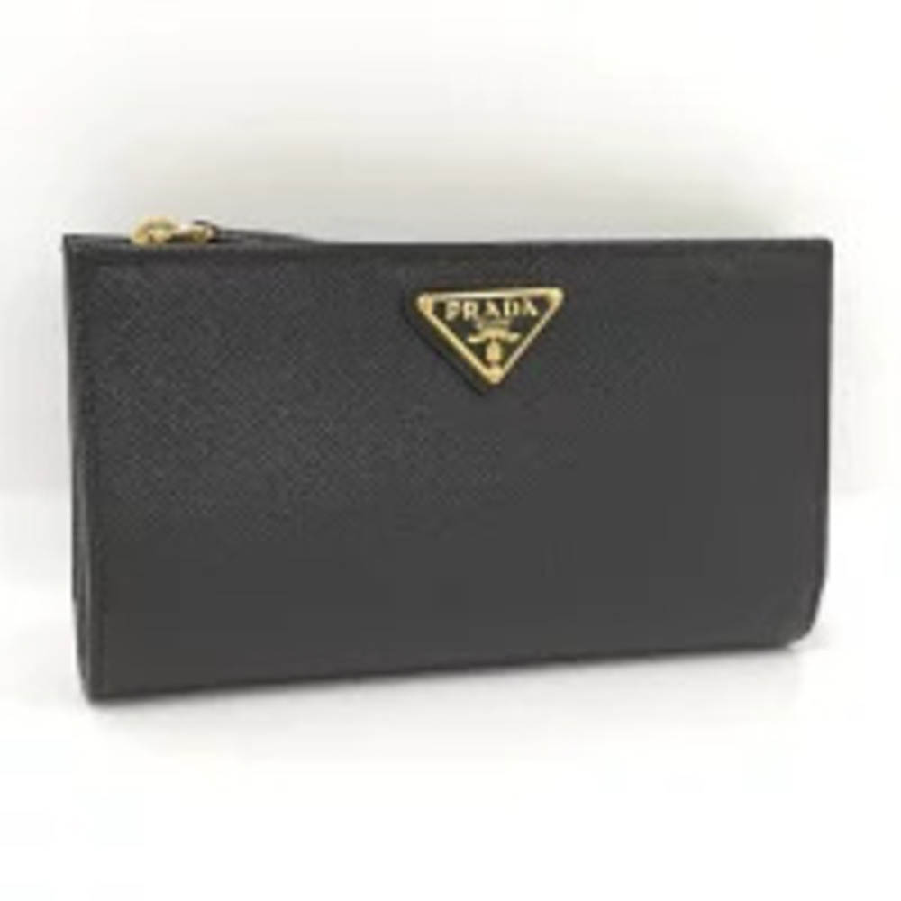 Prada Bi fold Wallet Saffiano Leather Black